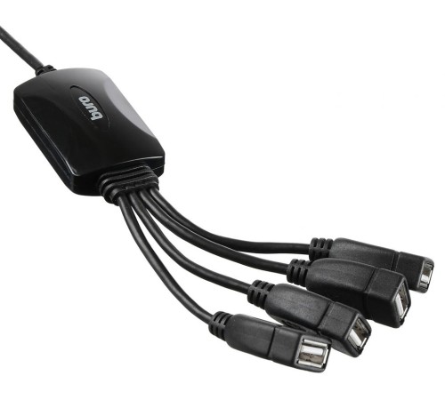 Разветвитель USB 2.0 Buro BU-HUB4-0.3-U2.0-Splitter 4порт. черный