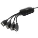 Разветвитель USB 2.0 Buro BU-HUB4-0.3-U2.0-Splitter 4порт. черный
