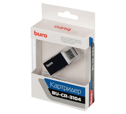 Устройство чтения карт памяти USB2.0 Buro BU-CR-3104 черный Устройство чтения карт памяти USB2.0 Buro BU-CR-3104 черный