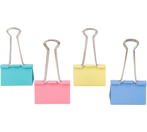 Зажимы Deli E8552A металл 41мм ассорти (упак.:24шт) пластиковая коробка