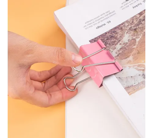 Зажимы Deli E8552A металл 41мм ассорти (упак.:24шт) пластиковая коробка