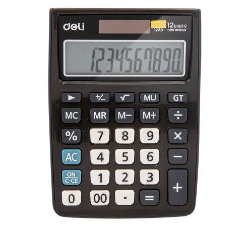 Калькулятор настольный Deli E1238black черный 12-разр.
