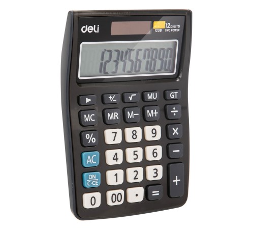 Калькулятор настольный Deli E1238black черный 12-разр.