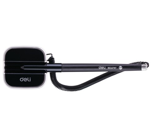 Ручка гелевая Deli E6797BLACK на подставке 0.7мм черный черные чернила