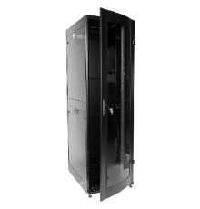 Шкаф серверный ЦМО ШТК-МП-42.6.8-1ААА-9005 42U 600x800мм пер.дв.стекл задн.дв.стал.лист 4 бок.пан. 1350кг черный