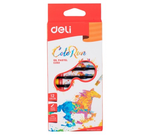 Масляная пастель Deli ColoRun EC20200 12цв. картон.кор./европод.
