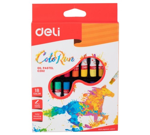 Масляная пастель Deli ColoRun EC20210 18цв. картон.кор./европод.