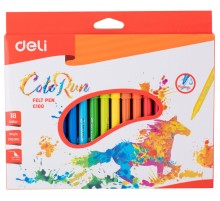 Фломастеры Deli EC10010 ColoRun Вентилируемый 18цв. коробка с европодвесом