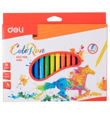 Фломастеры Deli EC10010 ColoRun Вентилируемый 18цв. коробка с европодвесом