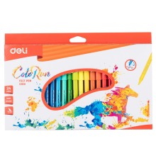 Фломастеры Deli EC10020 ColoRun Вентилируемый 24цв. коробка с европодвесом