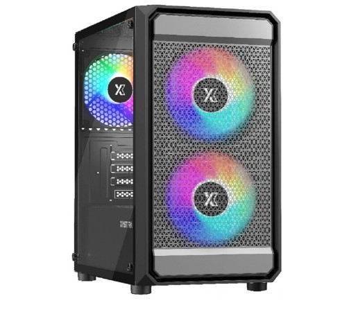 XASTRA Корпус A303M 3FRGB Black mATX/Mesh/ tempered glass / 2x140mm + 1x120mm  FRGB fans/ A303M-2FC14F-1FC12F
