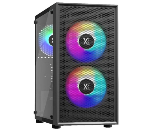 XASTRA Корпус A305M 3FRGB Black mATX/Mesh/ tempered glass / 2x140mm + 1x120mm FRGB fans/ A305M-2FC14F-1FC12F