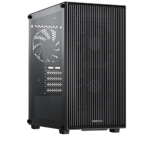 XASTRA Корпус A307M 3BK Black mATX/Mesh/ tempered glass / 3x120mm PWM FC black fans/ A307M-3FC12BK