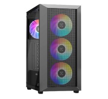 XASTRA Корпус A406 4ARGB Black ATX/Mesh/ tempered glass / 4x120mm ARGB PWM fans/ A406-4FC12A