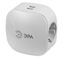 Сетевой разветвитель Эра SP-3e-USB-2A (3 розетки) белый (пакет ПЭ)