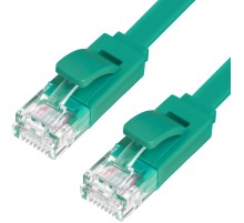 Greenconnect Патч-корд PROF плоский прямой 10.0m, UTP медь кат.6, зеленый, позолоченные контакты, 30 AWG, GCR-LNC625-10.0m, ethernet high speed 10 Гбит/с, RJ45, T568B Greenconnect RJ45(m) - RJ45(m) Cat. 6 U/UTP PVC 10м зелёный (GCR-LNC625-10.0m)