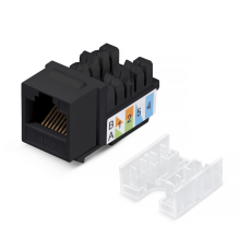 Вставка Keystone Jack RJ-45, категория 5e, заделка тип 110, черная, со стяжкой