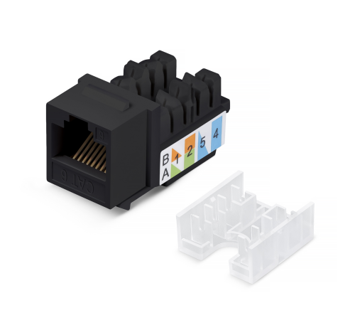 Вставка Keystone Jack RJ-45, категория 5e, заделка тип 110, черная, со стяжкой