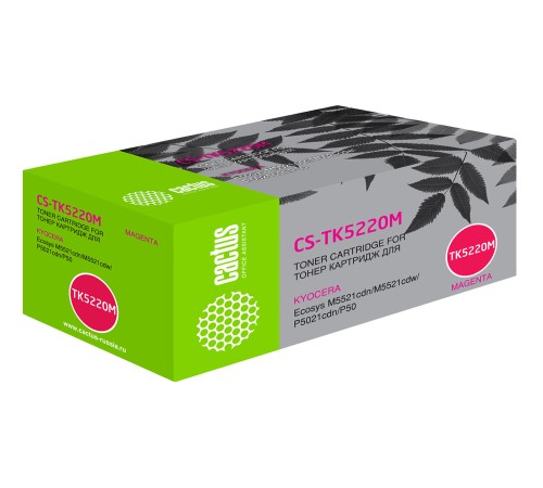 Картридж лазерный Cactus CS-TK5220M пурпурный (1200стр.) для Kyocera Ecosys M5521cdn/M5521cdw/P5021cdn/P5021cdw