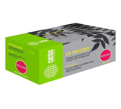 Картридж лазерный Cactus CS-TK5220Y желтый (1200стр.) для Kyocera Ecosys M5521cdn/M5521cdw/P5021cdn/P5021cdw
