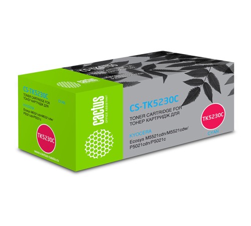 Картридж лазерный Cactus CS-TK5230C голубой (2600стр.) для Kyocera Ecosys M5521cdn/M5521cdw/P5021cdn/P5021cdw