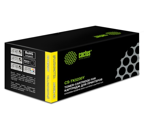 Картридж лазерный Cactus CS-TK5230Y желтый (2600стр.) для Kyocera Ecosys M5521cdn/M5521cdw/P5021cdn/P5021cdw
