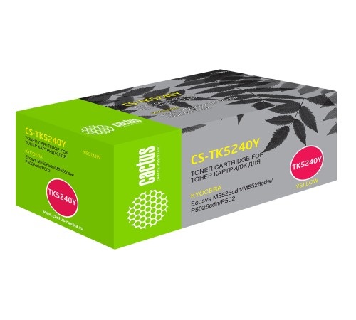 Картридж лазерный Cactus CS-TK5240Y желтый (3000стр.) для Kyocera Ecosys M5526cdn/M5526cdw/P5026cdn/P5026cdw