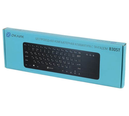 Клавиатура Оклик 830ST черный USB беспроводная slim Multimedia Touch Клавиатура Оклик 830ST черный USB беспроводная slim Multimedia Touch