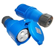 Вилка Lanmaster LAN-IEC-309-32A1P/F однофазная мама 32A 250V разборная синяя