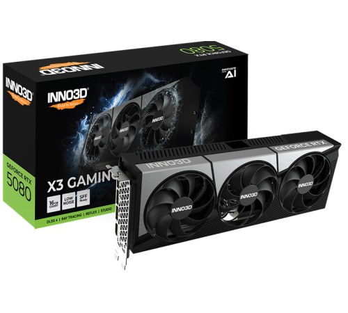 Видеокарта INNO3D RTX 5080 X3 GAMING OC//RTX5080, HDMI, DP*3, 16G,D7