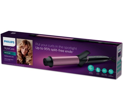 Щипцы Philips BHB868/00 макс.темп.:200С покрытие:керамико-кератиновое черный/фиолетовый