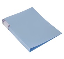 Папка метал.пруж.скоросш. Бюрократ Gems GEM07PAZURE A4 пластик 0.7мм торц.карм с бум. встав голубой топаз