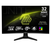 Монитор MSI 32CQ6F 31.5" 16:9 WQHD(2560x1440) Rapid VA Curve 1500R,DisplayHDR 400, 0,5ms(GTG), 3500:1, 100M:1,400nits, 178/178, 2xHDMI 2.0, 1xDP 1.4, Tilt, VESA, 180HZ, Black, 1y war-ty