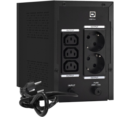 Exegate EX292798RUS ИБП ExeGate SpecialPro UNB-1500.LED.AVR.2SH.3C13.USB <1500VA/950W, LED, AVR, 2*Schuko+3*C13,USB,съемн.кабель, металлический корпус, Black>