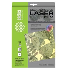 Пленка Cactus CS-LFSA415010 A4/150г/м2/10л./прозрачный самоклей. для лазерной печати