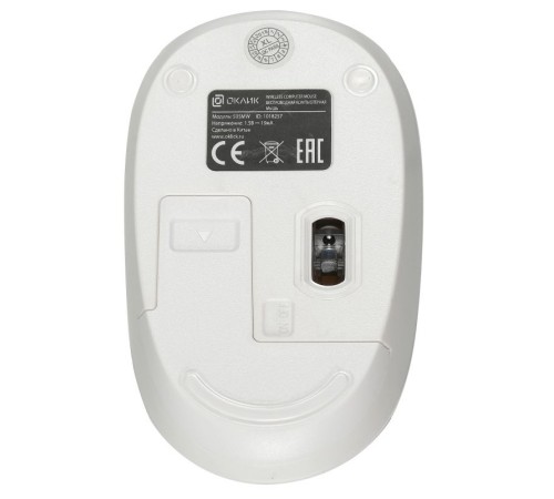 Мышь Оклик 505MW белый оптическая (1000dpi) беспроводная USB (3but)