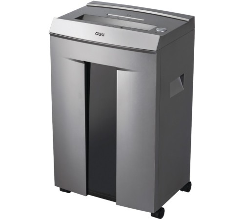 Шредер Deli 9906 серый с автоподачей (секр.P-5)/фрагменты/16лист./30лтр./скрепки/скобы/пл.карты/CD