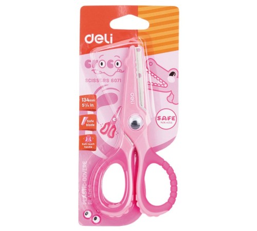 Ножницы Deli E6071 Croco детские 134мм сталь ассорти блистер Ножницы Deli E6071 Croco детские 134мм сталь ассорти блистер