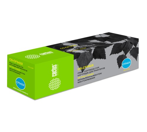 Картридж лазерный Cactus CS-CF542X CF542X желтый (2500стр.) для HP LJ M254dw/M280nw/M281fdn