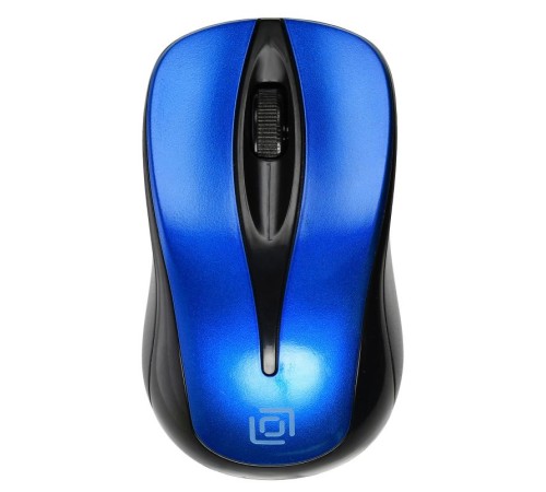 Мышь Оклик 675MW черный/синий оптическая (800dpi) беспроводная USB (2but)