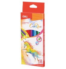 Карандаши цветные Deli EC00300 ColoRun трехгранные тополь 12цв. коробка/европод.