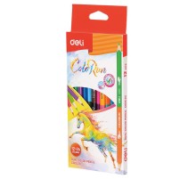 Карандаши цветные Deli EC00520 ColoRun липа 24цв. 2-х сторонние коробка/европод. (12шт)