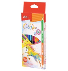 Карандаши цветные Deli EC00520 ColoRun липа 24цв. 2-х сторонние коробка/европод. (12шт)