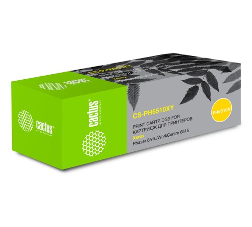 Картридж лазерный Cactus 106R03695 CS-PH6510XY желтый (4300стр.) для Xerox Phaser 6510/WC6515