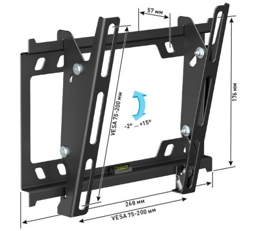 Кронштейн для телевизора Holder T2627-B черный 22"-40" макс.25кг настенный наклон Кронштейн для телевизора Holder T2627-B черный 22"-40" макс.25кг настенный наклон