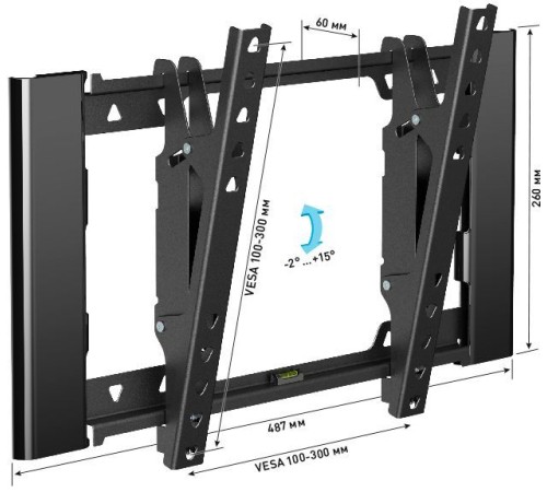 Кронштейн для телевизора Holder T3929-B черный 22"-47" макс.45кг настенный наклон Кронштейн для телевизора Holder T3929-B черный 22"-47" макс.45кг настенный наклон