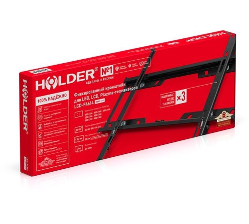 Кронштейн для телевизора Holder F4614-B черный 32"-55" макс.40кг настенный фиксированный Кронштейн для телевизора Holder F4614-B черный 32"-55" макс.40кг настенный фиксированный