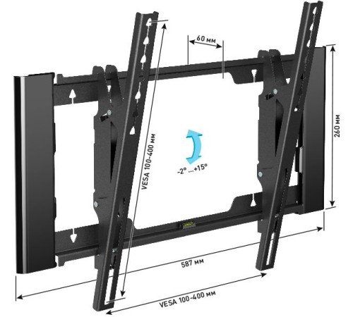 Кронштейн для телевизора Holder T4925-B черный 26"-55" макс.40кг настенный наклон Кронштейн для телевизора Holder T4925-B черный 26"-55" макс.40кг настенный наклон