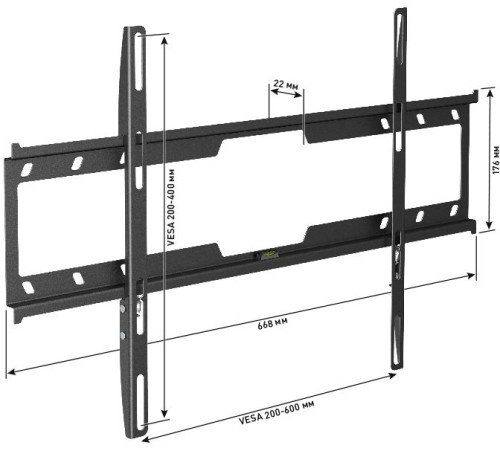 Кронштейн для телевизора Holder F6618-B черный 32"-70" макс.45кг настенный фиксированный Кронштейн для телевизора Holder F6618-B черный 32"-70" макс.45кг настенный фиксированный