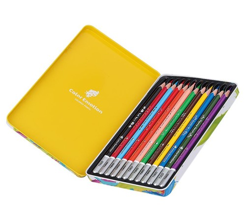 Карандаши цветные Deli EC00205 Color Emotion липа 12цв. мет.кор.